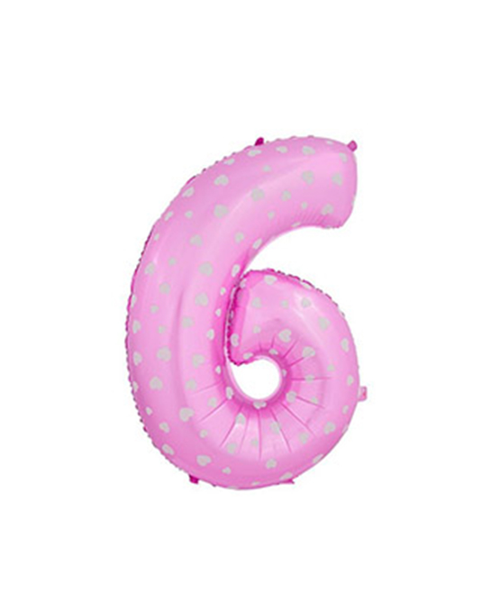 pink foil number balloons